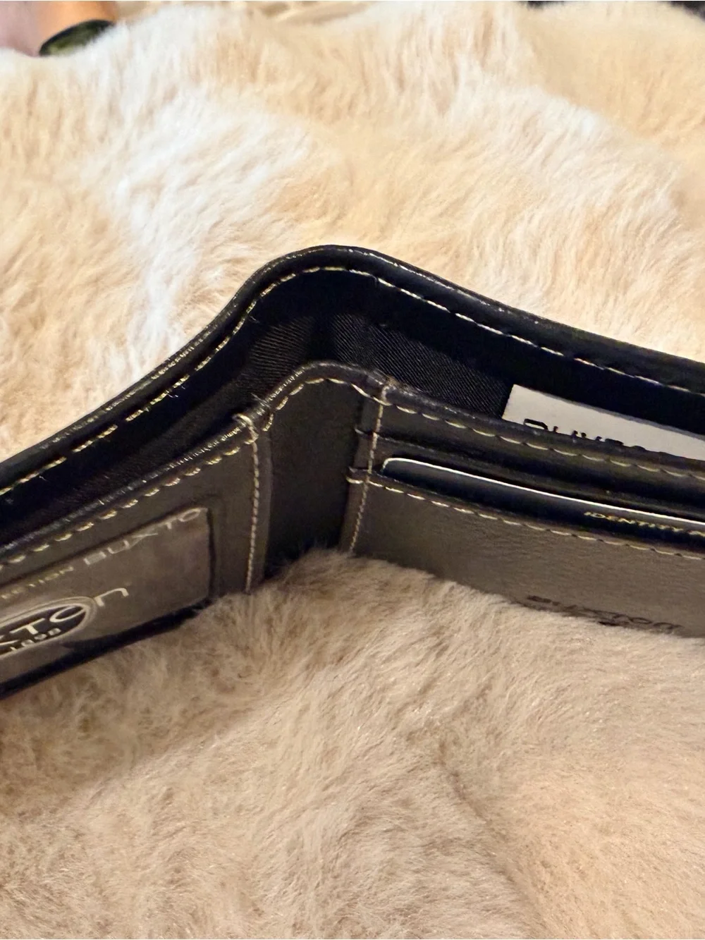 Espresso Brown Leather Bi-Fold Wallet with Contrast Stitching